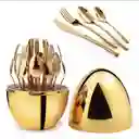 Set De Cubiertos En Acero Inoxidable Con Estuche Huevo De Lujo