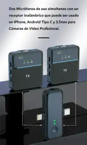 Microfonos (2) Solapas Tx Tipo C - Iphone / Lightning - Sx31 Entrevista / Contenido