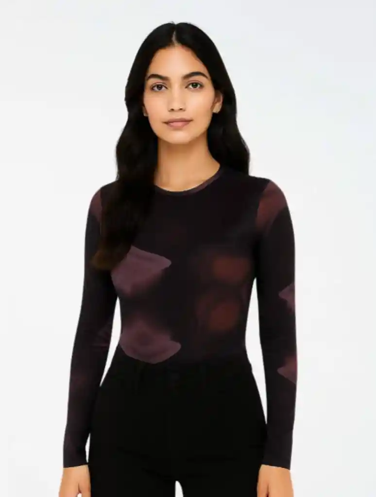 Blusa Manga Larga Mesh - The Orbit Morado Sm