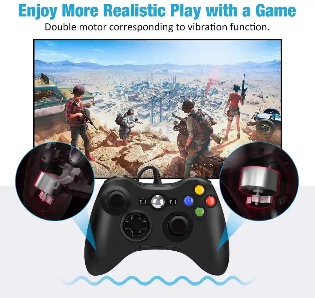 Control Para Juegos Usb Compatible Con Pc Windows Y Xbox 360