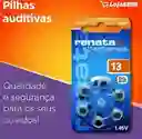 Pila Para Audiología (blister X 6 Unidades) Renata Ref. 13 - 1.45v