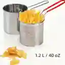 Olla Freidora De Acero Inoxidable + Cesta + Pinza