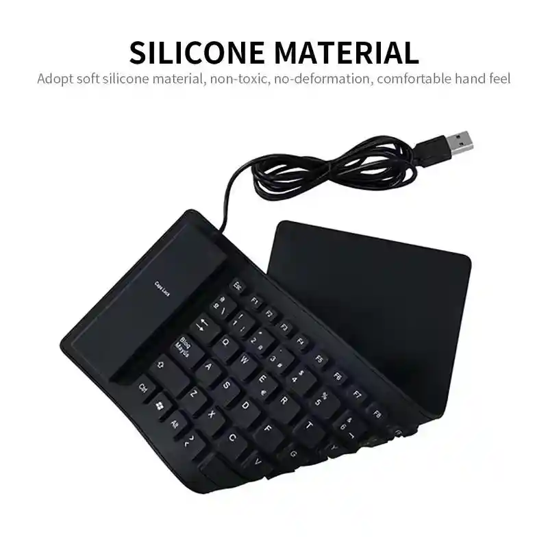 Teclado Flexible Para Computador O Tablet Negro