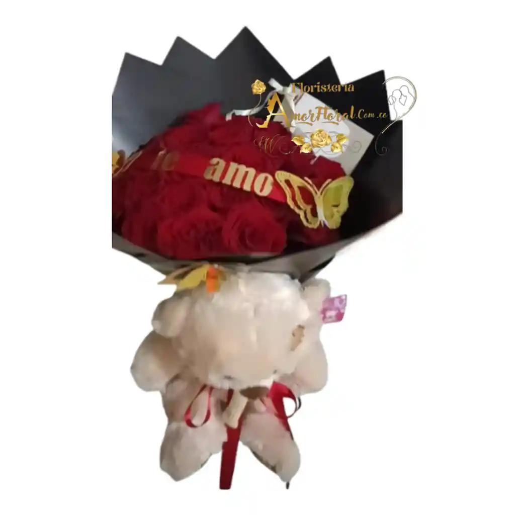 Rosas Con Peluche