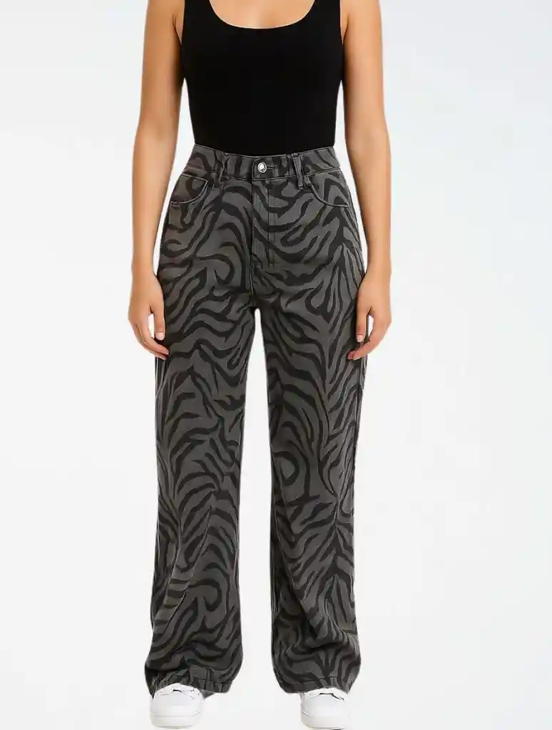 Pantalón Denim Stretch Para Mujer - ⁠the Forest Gris L