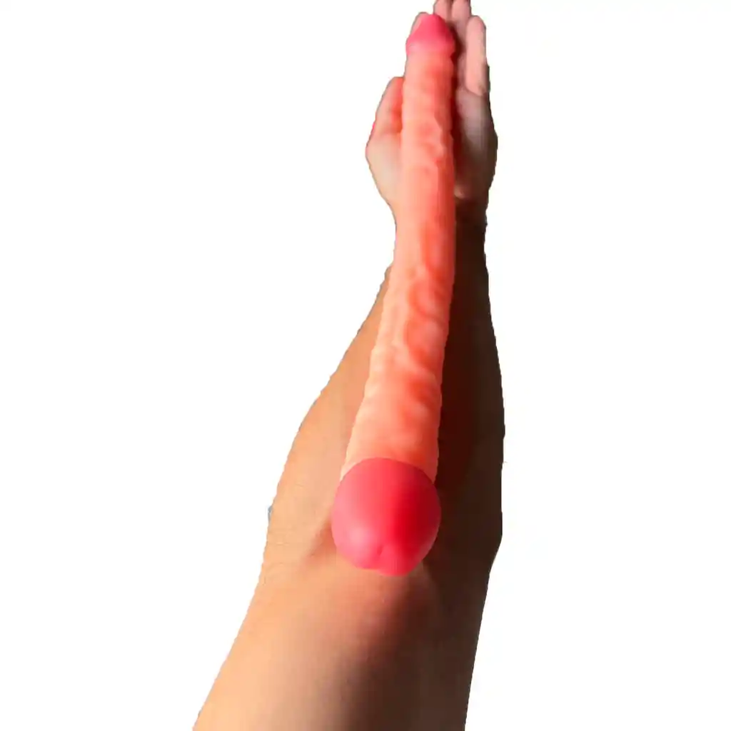 Dildo 43cm Anal Doble Cabeza Consolador Silicona Lgbti Gay Hombres Masculino Pene Double Head Gays Men