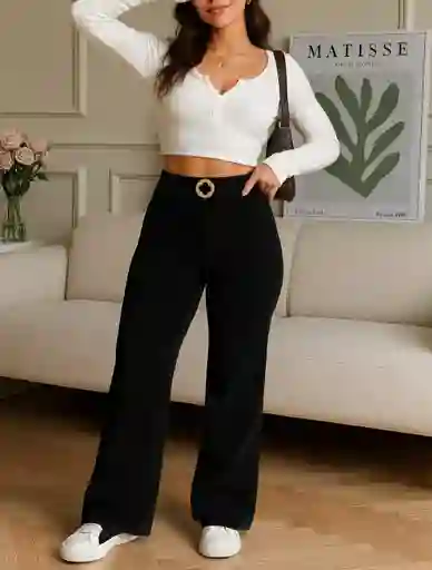 Pantalón Palazzo Pana Negro