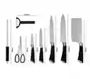 Set De Cuchillos En Acero Inoxidable Con Base