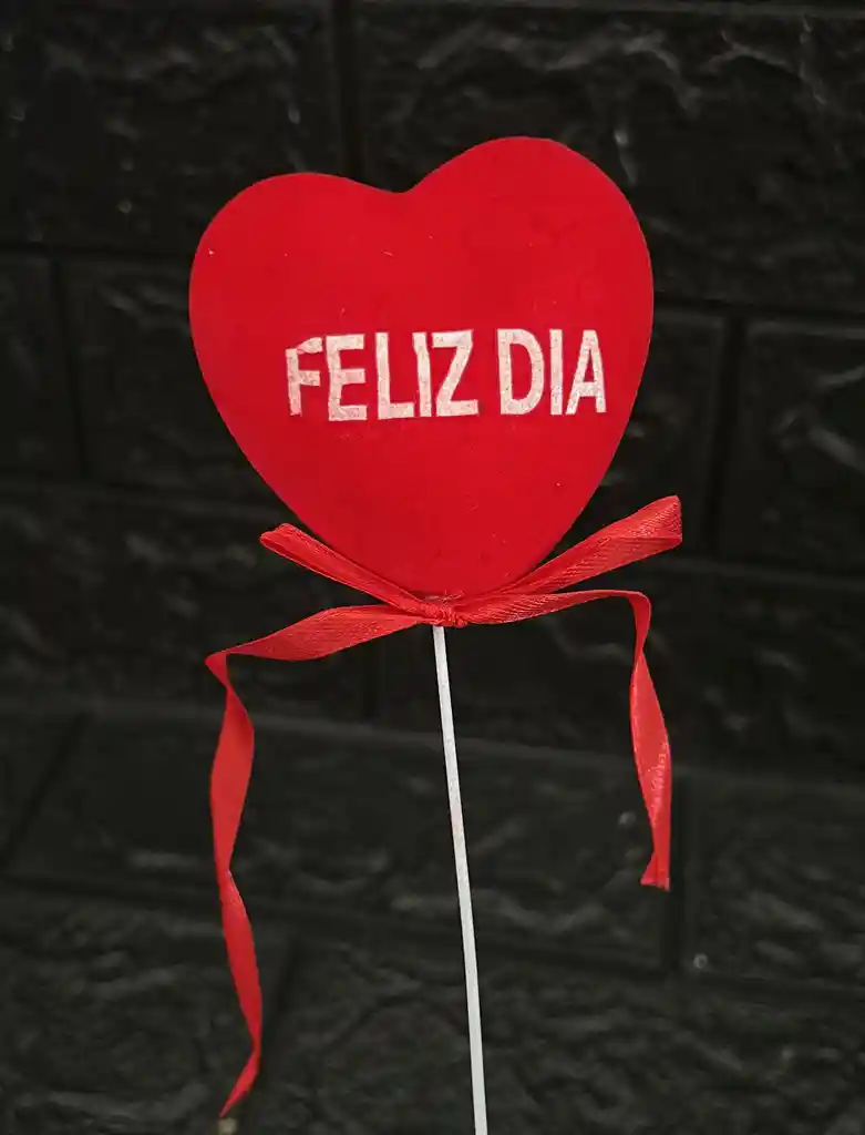 Topper En Forma De Corazon Feliz Dia