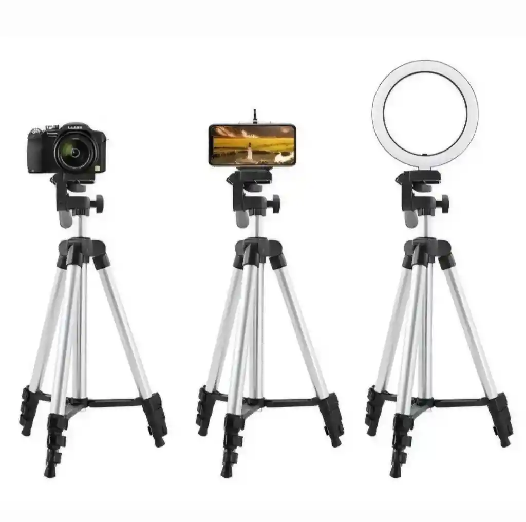 Tripode Para Celular/cámara Y Aro De Luz Giro 360