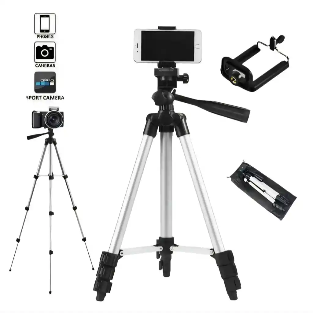 Tripode Para Celular/cámara Y Aro De Luz Giro 360