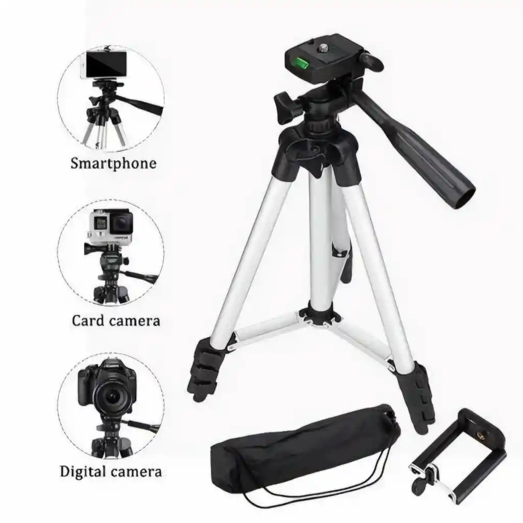 Tripode Para Celular/cámara Y Aro De Luz Giro 360