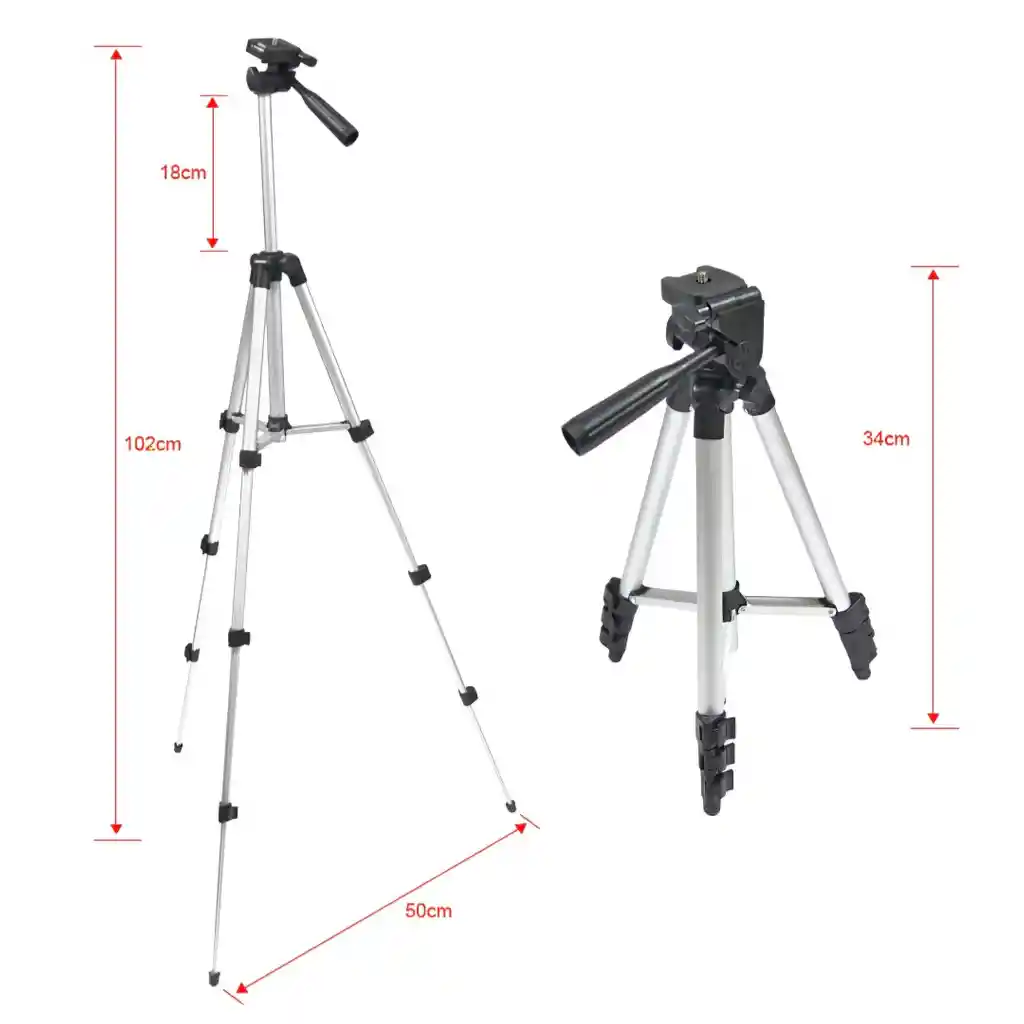 Tripode Para Celular/cámara Y Aro De Luz Giro 360
