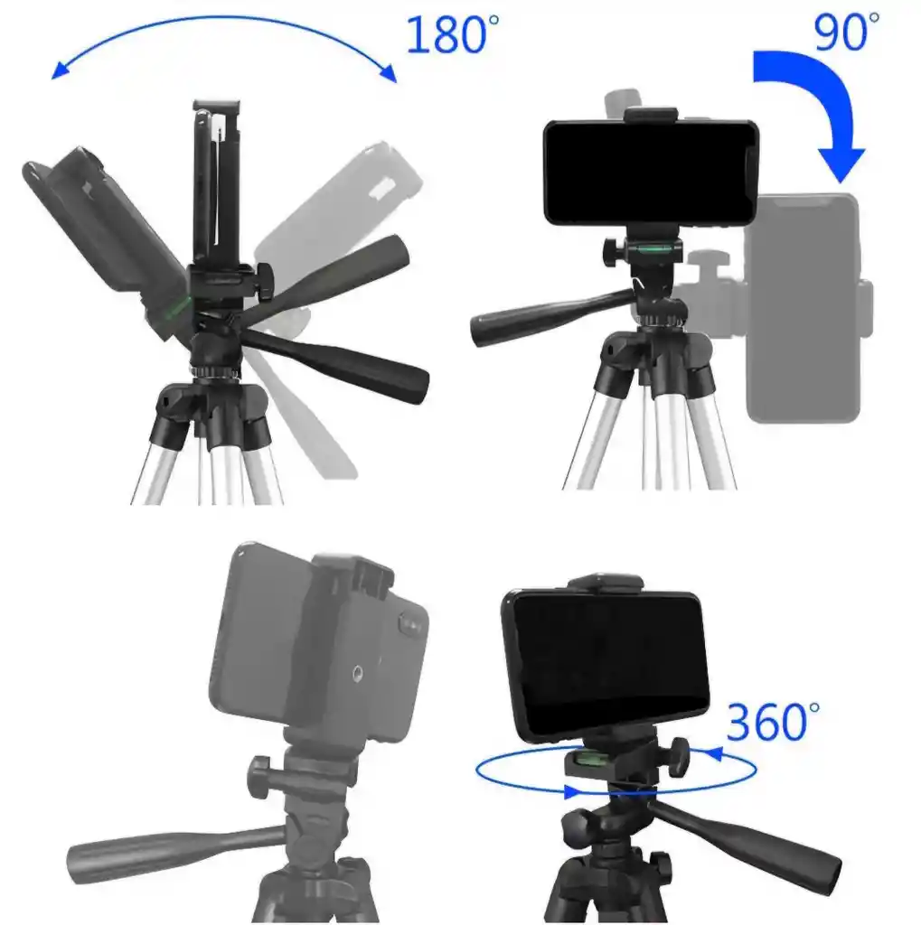 Tripode Para Celular/cámara Y Aro De Luz Giro 360
