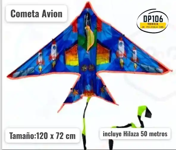 Cometa Avion Mediano Incluye 50 Metros Hilaza / Pita