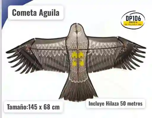 Cometa Aguila Mediana Incluye 50 Metros Hilaza / Pita