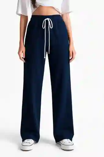 Pantalon Palazzo Plisado Azul