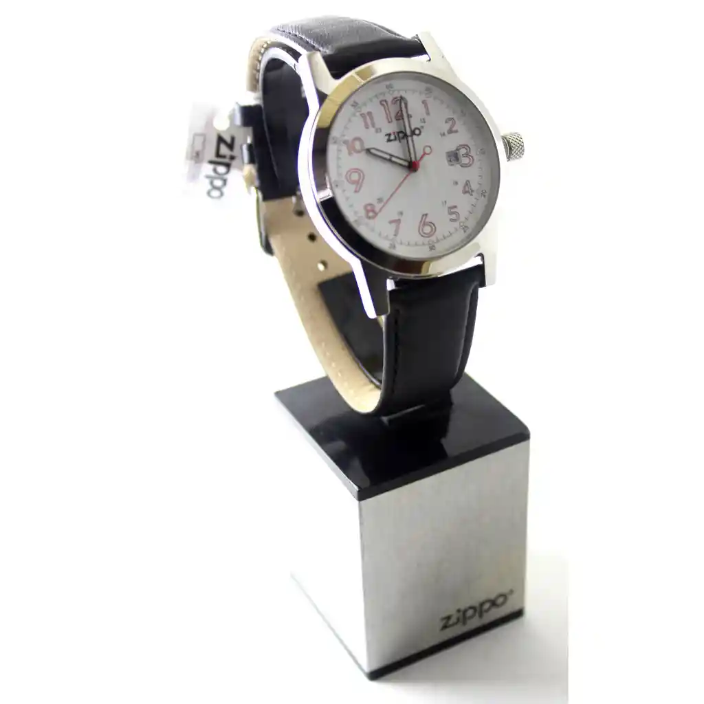 Reloj Zippo Correa De Piel, Negro