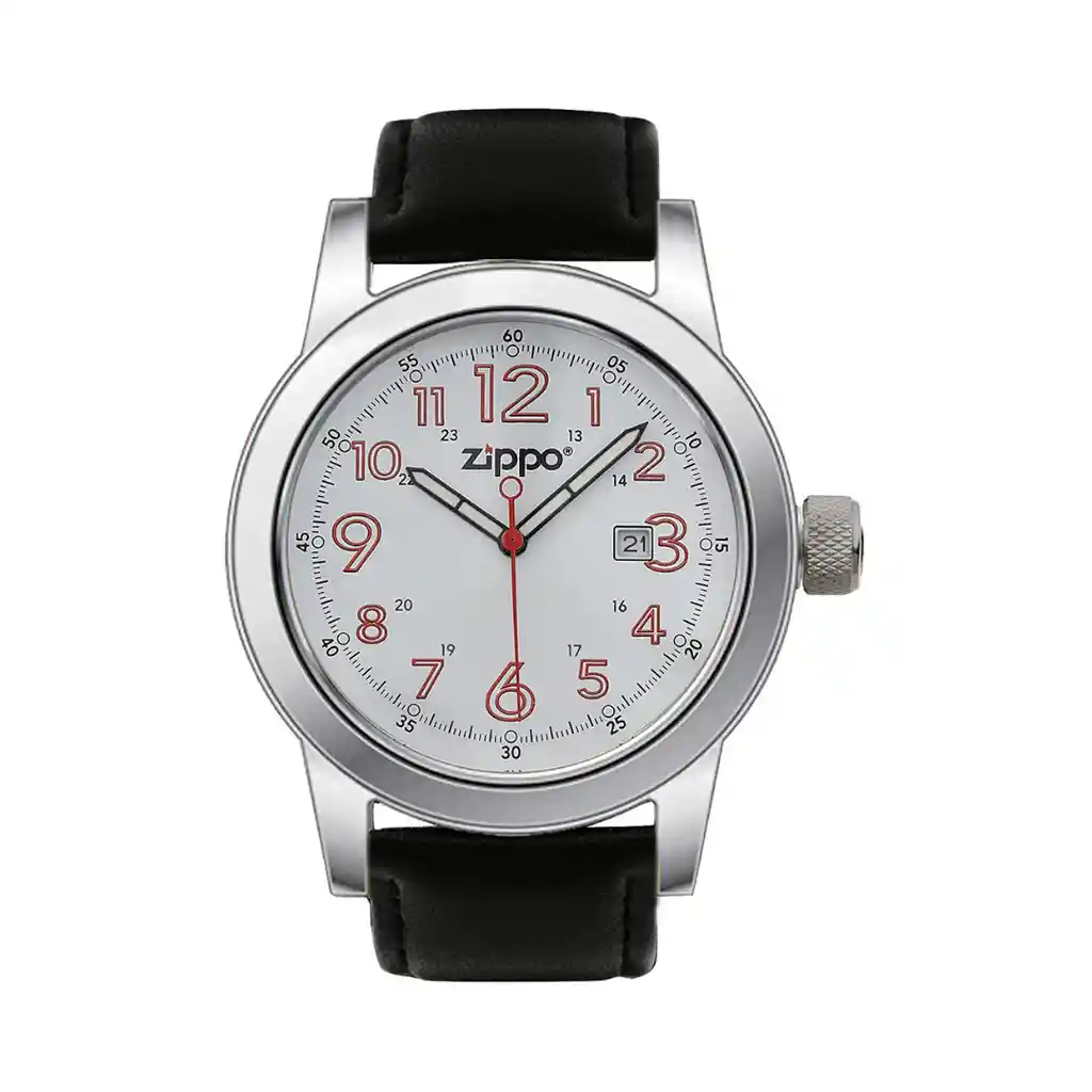 Reloj Zippo Correa De Piel, Negro