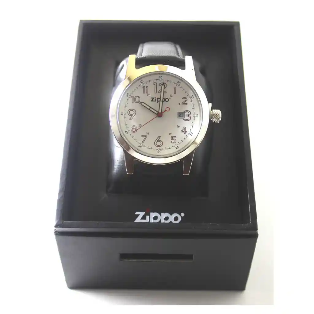 Reloj Zippo Correa De Piel, Negro