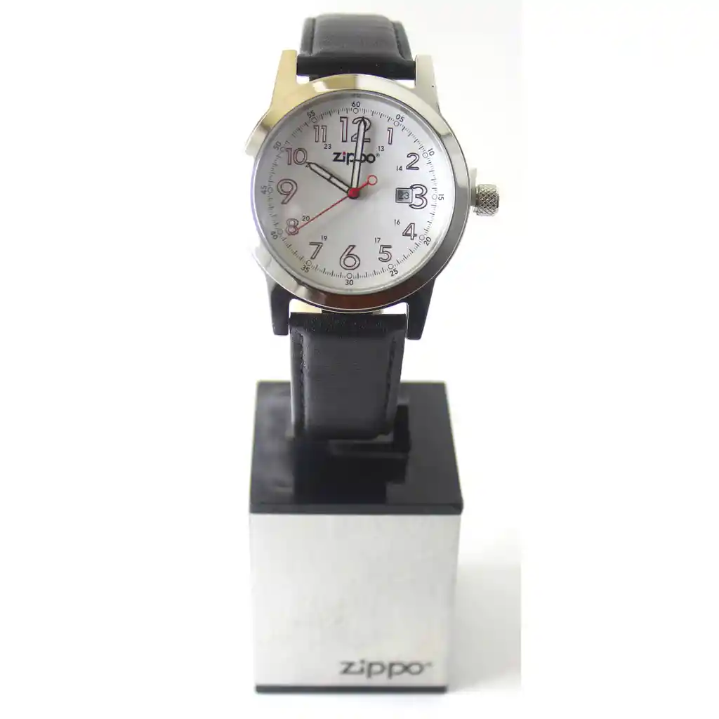 Reloj Zippo Correa De Piel, Negro
