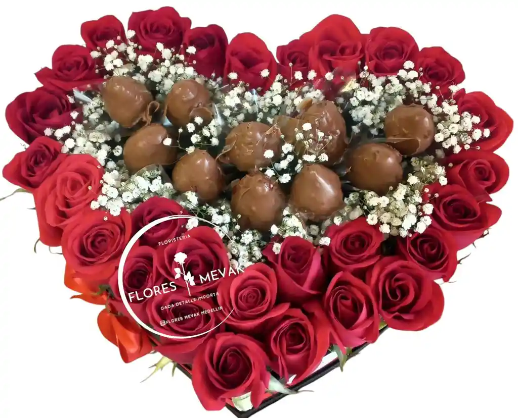 Flores Rosas Rojas, Fresas Para Mi Chocolate