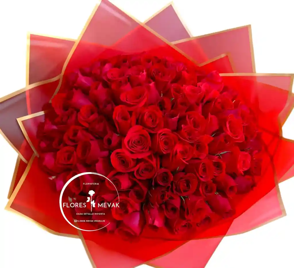 Flores Rosas Rojas X100 Pasión Eterna