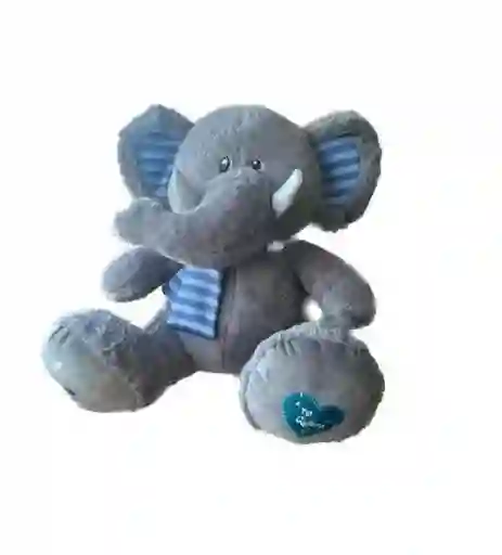 Peluche Elefante Gris Claro. Dice Te Amo. 40 Cm