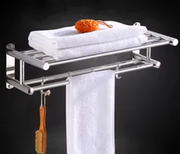 Toallero O Estante Doble En Acero Inoxidable Para Baño