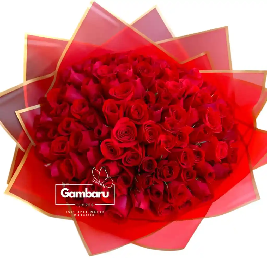Flores Rosas Rojas X100 Eterna Pasion.