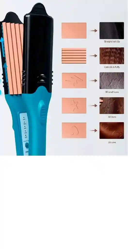 Plancha Alisador Cabello Placas Intercambiables Figuras 3d