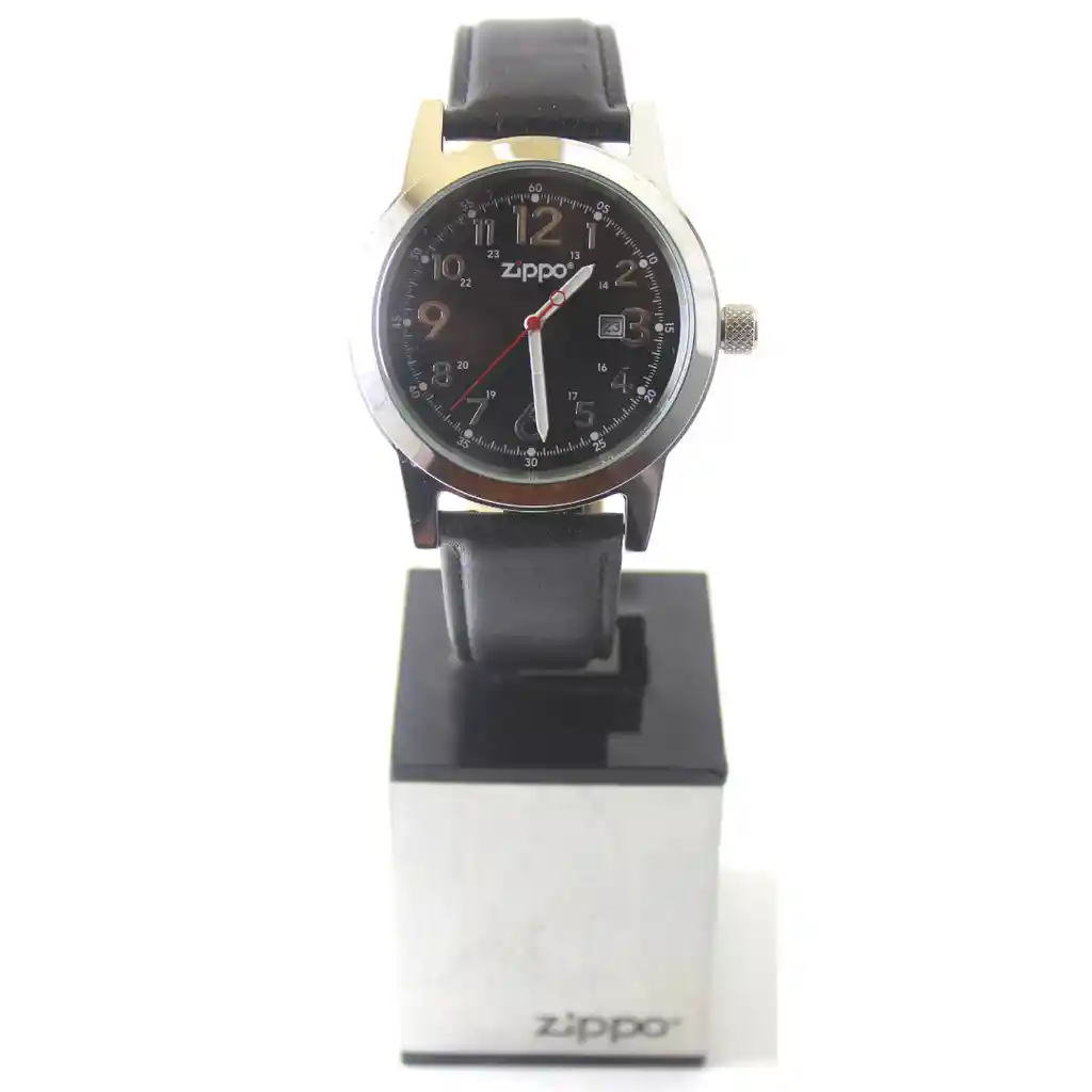 Reloj Zippo Correa De Piel, Negro