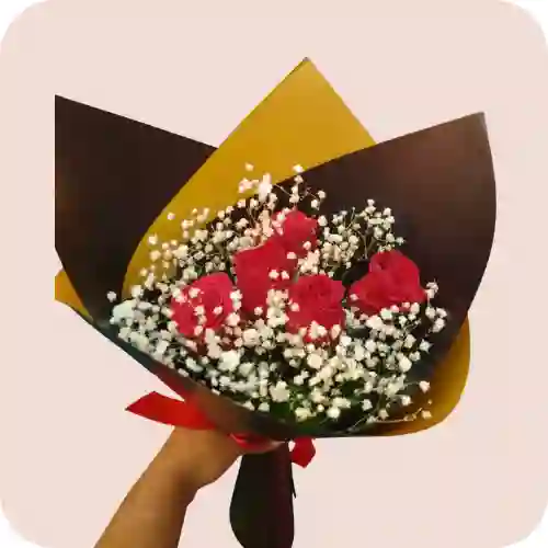 Bouquet De 5 Rosas Rojas