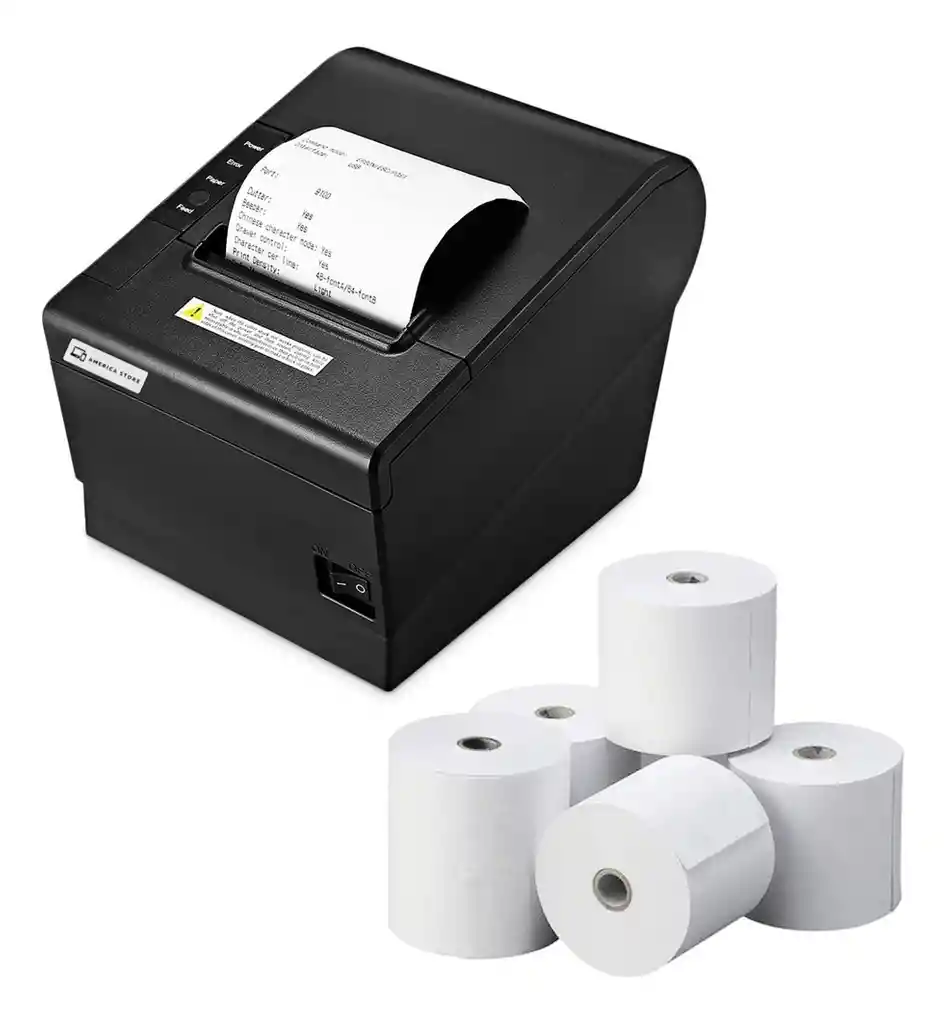 Impresora Pos Termica 80mm Corte Automa. + 5 Rollos