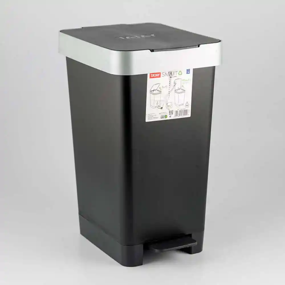 Papelera Tatay Negro 25 Lt Plastico