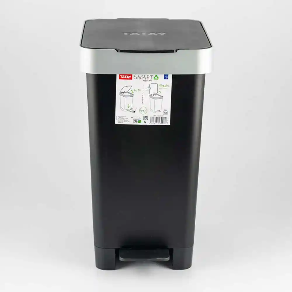 Papelera Tatay Negro 25 Lt Plastico