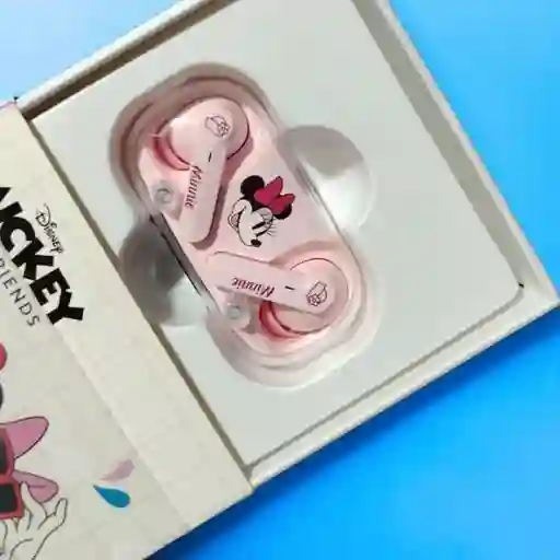 Audífonos Inalámbricos Minnie Mouse Rosados Con Estuche