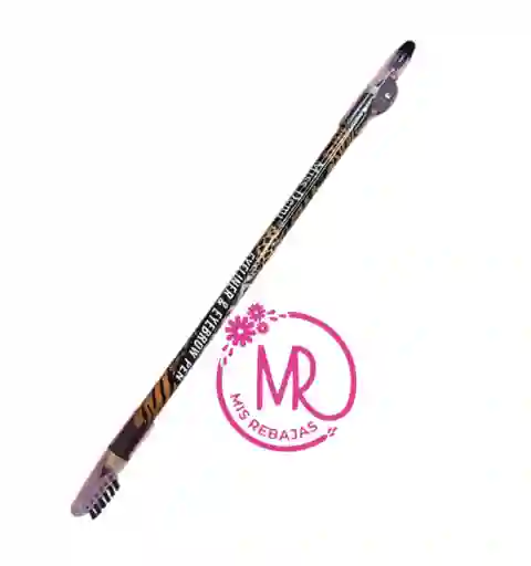 Lápiz 2 En 1 Para Ojos Y Cejas Con Cepillo Difuminador Y Sacapuntas (marrón Y Negro)