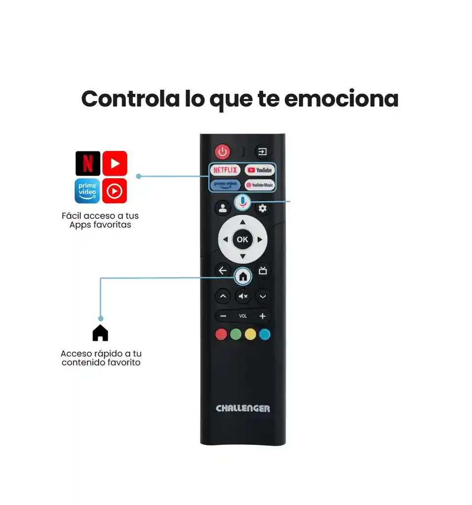Control Remoto Tv Challenger Nuevos (sin Comando De Voz) Led 43kg84