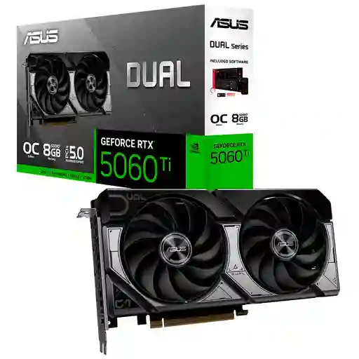 Tarjeta De Vídeo Asus Geforce Rtx 5060 Ti Dual Oc Gddr7 8gb
