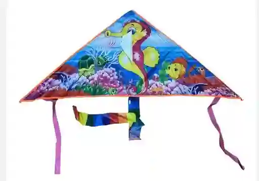 Cometa Grande Triangular Para Volar Motivo Cabello De Mar 130*60cm