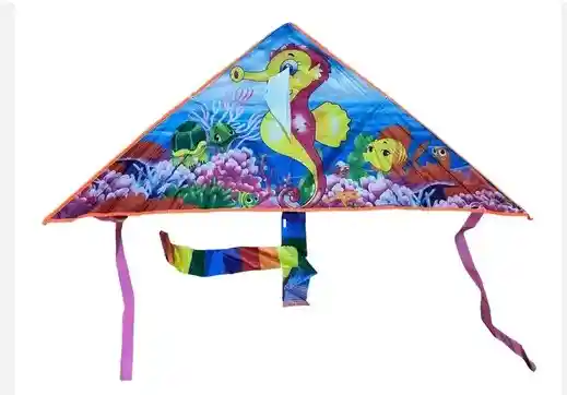 Cometa Grande Triangular Para Volar Motivo Cabello De Mar 130*60cm