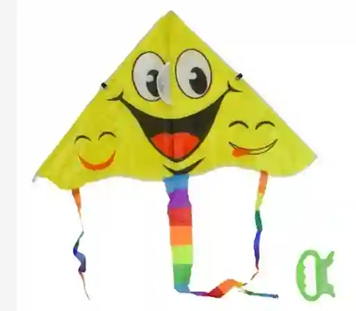 Cometa Mediana Triangular Para Volar Motivo Carita Feliz 92*50cm