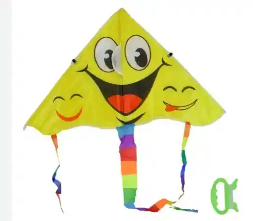 Cometa Mediana Triangular Para Volar Motivo Carita Feliz 92*50cm