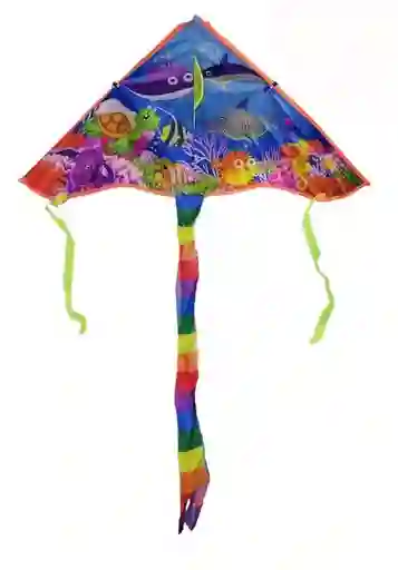Cometa Mediana Triangular Para Volar Motivo Animales Marinos 92*50cm