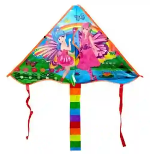 Cometa Mediana Triangular Para Volar Motivo Hadas 92*50cm