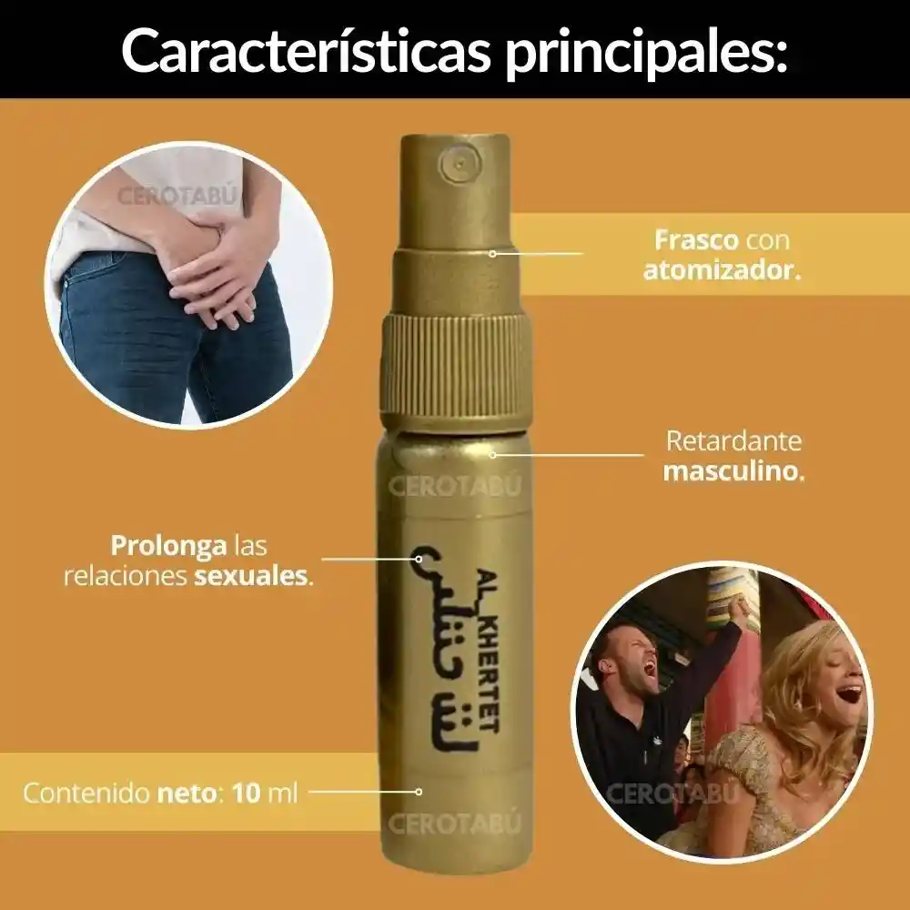 Retarda Eyaculacion Efectivo Retardante Rhino Gold Spray 10 Ml Prolonga Relacion