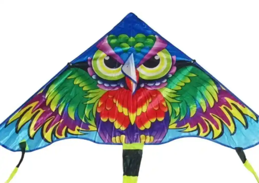 Cometa Pequeña Triangular Para Volar Buho Feliz 80*39cm