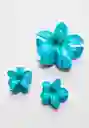 Set X 3 Pinza Caimán Flor Hawaiana Pelo Cabello