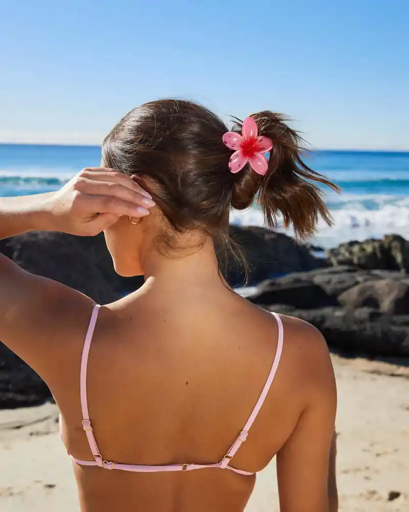 Pinza Caimán Gancho Flor Hawaiana Pelo Cabello